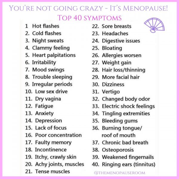 34 menopause symptoms