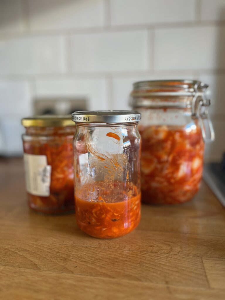 3 jars of homemade Kimchi
