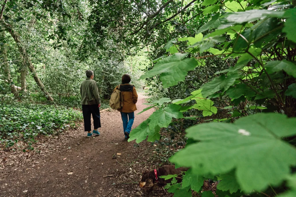 The Kate Outdoors and client walk and talk coaching